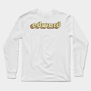 Edward // Vintage Rainbow Typography Style // 70s Long Sleeve T-Shirt